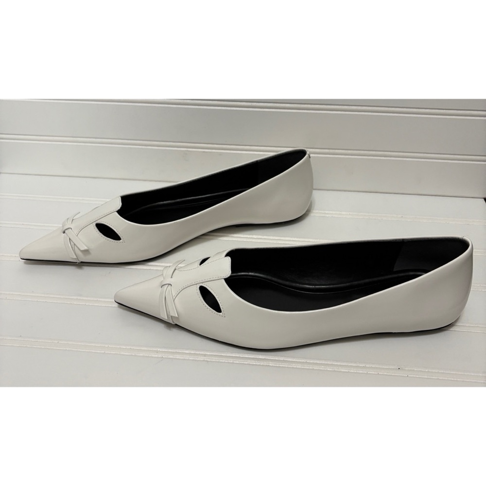 MARC JACOBS The Kat White Ballerina Flat Dress Shoes Womens Size 41 US 11 NEW - Picture 4 of 8